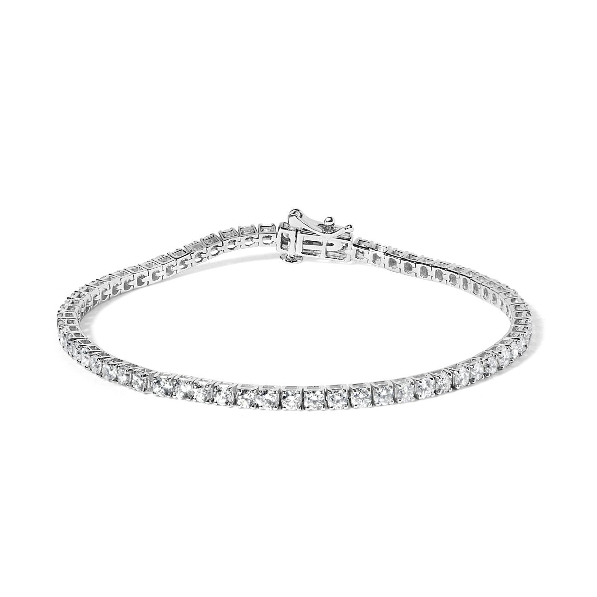 14K White Gold 4.0 Cttw Classic Lab-Grown Diamond Tennis Bracelet (F-G Color, VS2-SI1 Clarity) - 7