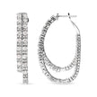 14K White Gold 4.0 Cttw Diamond Asymmetrical Inside Out Double-Hoop Earrings (I-J Color, I1-I2 Clarity) - Earrings - Custom Crafting Alliance, LLC