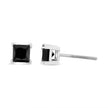 14K White Gold 4.00 Cttw Princess-Cut Treated Black Diamond Classic 4-Prong Stud Earrings with Screw Backs (Fancy Color-Enhanced, I2-I3 Clarity) - Earrings - Custom Crafting Alliance, LLC