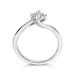 14K White Gold 4/5 Cttw Round Lab Grown Diamond Bypass Solitaire Engagement Ring (F-G Color, VS1-VS2 Clarity) - Ring Size 5 - Rings - Custom Crafting Alliance, LLC