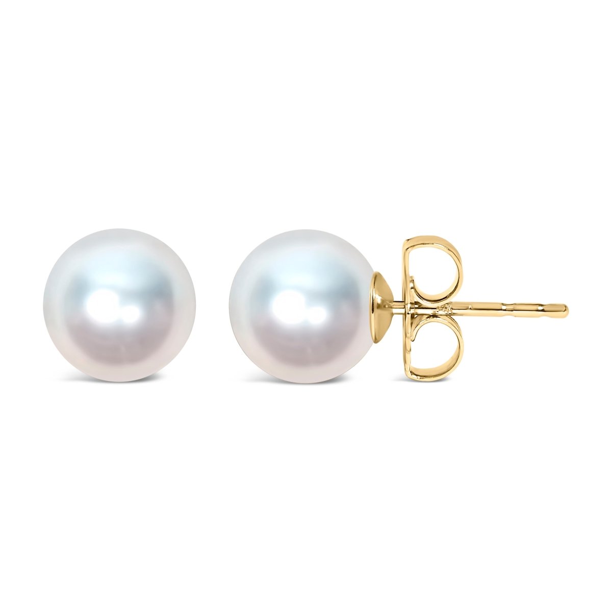 14k White Gold 5-5.5MM Cultured Freshwater Pearl Solitaire Stud Earrings - Earrings - Custom Crafting Alliance, LLC