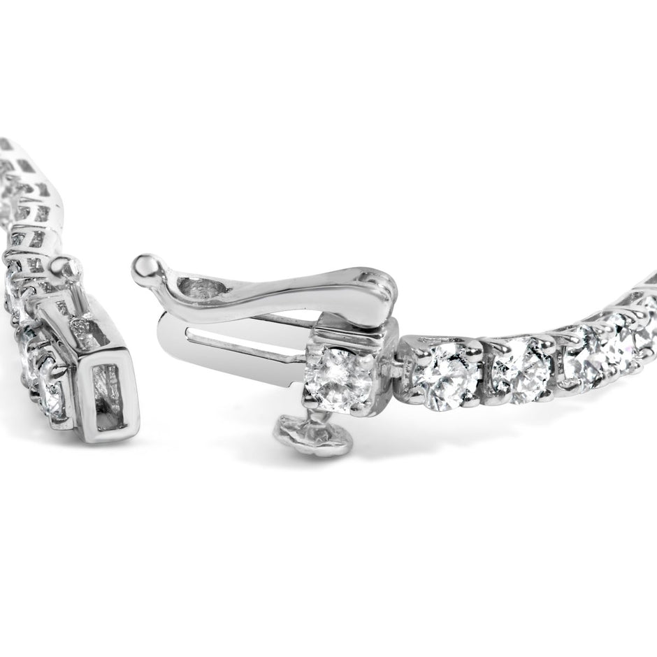 14K White Gold 5.0 Cttw Lab Grown Diamond Tennis Bracelet (F-G Color, VS1-VS2 Clarity) - 7.25