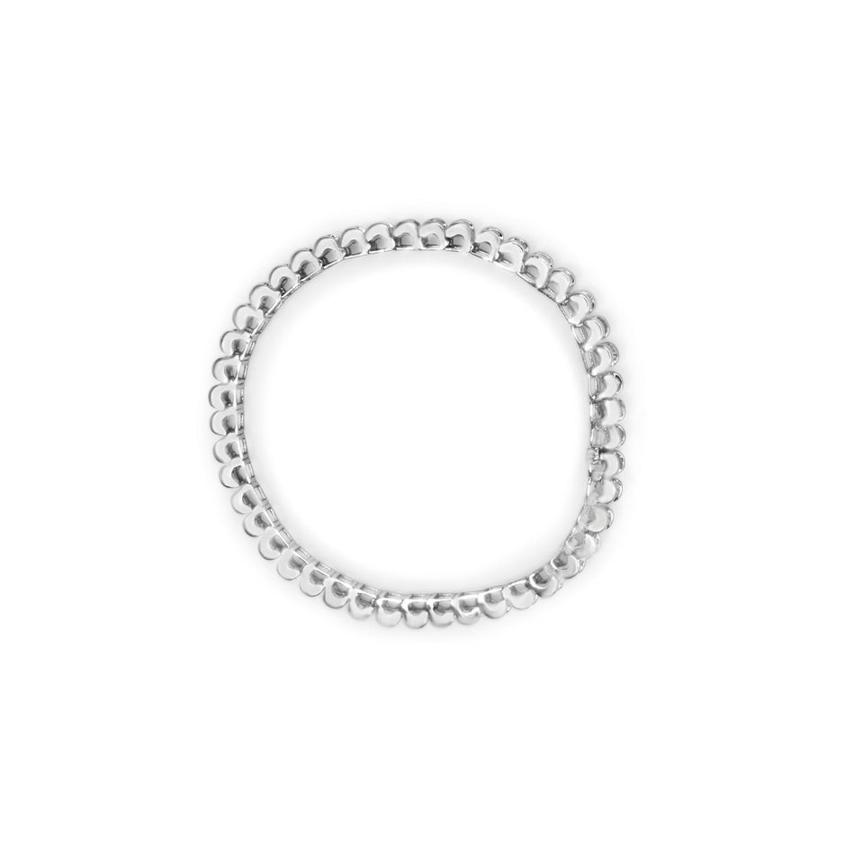 14K White Gold 5.00 Cttw Invisible Set Princess-Cut Diamond Belt and Buckle Tennis 7