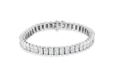 14K White Gold 5.00 Cttw Invisible Set Princess-Cut Diamond Belt and Buckle Tennis 7
