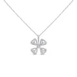 14K White Gold 5/8 Cttw Diamond 4 Leaf Floral Pendant Necklace (H-I Color, I1-I2 Clarity) - 18