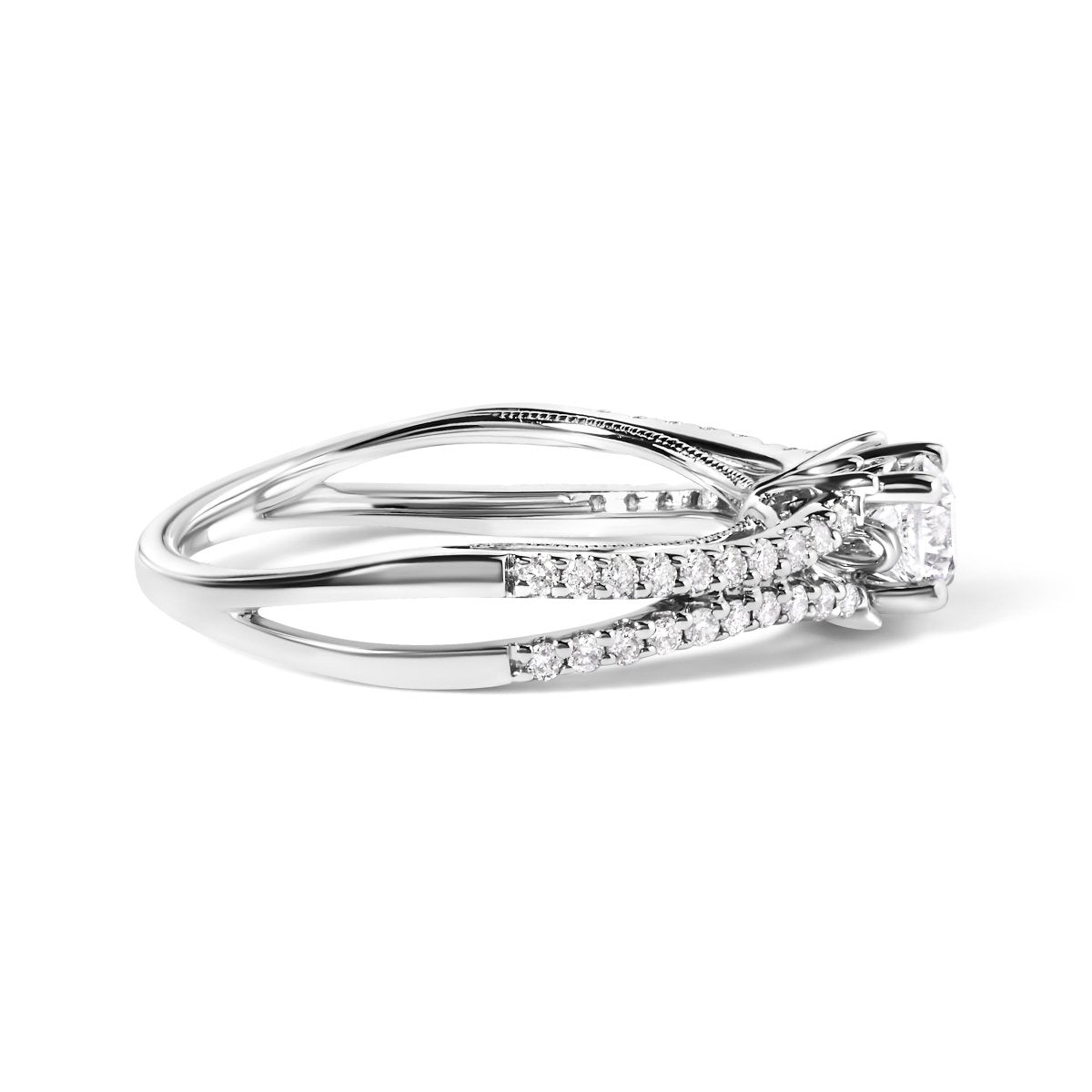 14K White Gold 5/8 Cttw Diamond Split Shank Engagement Ring (G-H Color, VS2-SI1 Clarity) - Size 7 - Rings - Custom Crafting Alliance, LLC
