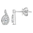 14K White Gold 5/8 Cttw Lab Grown Diamond Tear Drop Halo Stud Earring - Earrings - Custom Crafting Alliance, LLC