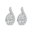14K White Gold 5/8 Cttw Lab Grown Diamond Tear Drop Halo Stud Earring - Earrings - Custom Crafting Alliance, LLC