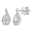 14K White Gold 5/8 Cttw Lab Grown Diamond Tear Drop Halo Stud Earring - Earrings - Custom Crafting Alliance, LLC