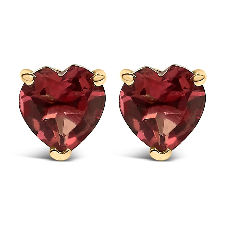 14K White Gold 5MM Heart Cut Purple Amethyst Solitaire Stud Earrings - Earrings - Custom Crafting Alliance, LLC