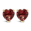 14K White Gold 5MM Heart Cut Purple Amethyst Solitaire Stud Earrings - Earrings - Custom Crafting Alliance, LLC