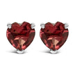 14K White Gold 5MM Heart Cut Purple Amethyst Solitaire Stud Earrings - Earrings - Custom Crafting Alliance, LLC