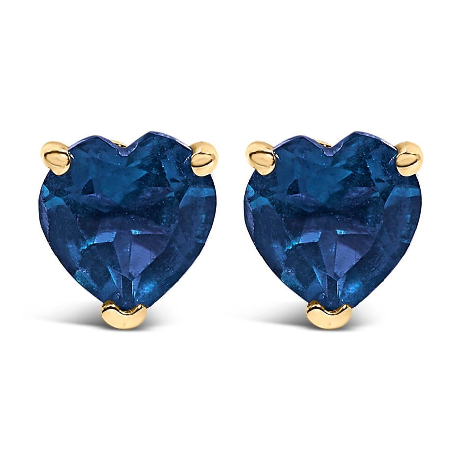14K White Gold 5MM Heart Cut Purple Amethyst Solitaire Stud Earrings - Earrings - Custom Crafting Alliance, LLC