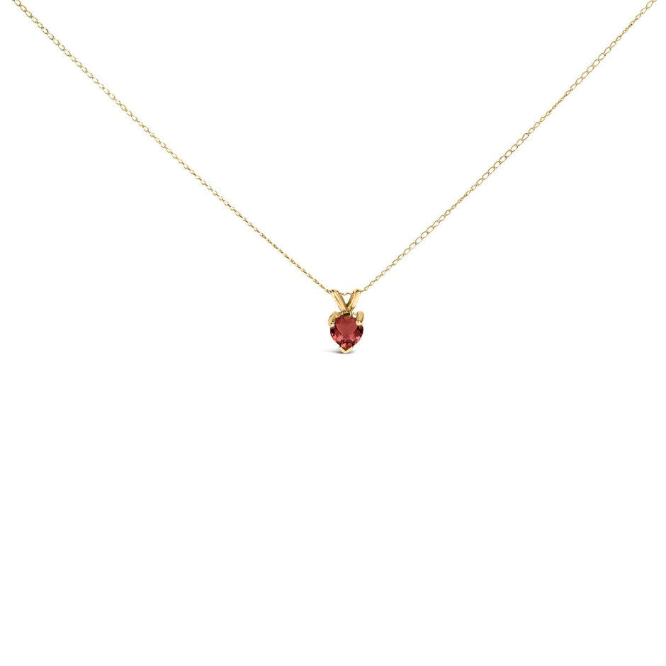 14K White Gold 5X5 MM Heart Shaped Purple Amethyst Solitaire Pendant Necklace - Necklaces - Custom Crafting Alliance, LLC