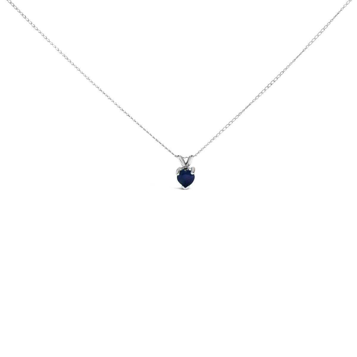 14K White Gold 5X5 MM Heart Shaped Purple Amethyst Solitaire Pendant Necklace - Necklaces - Custom Crafting Alliance, LLC