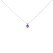 14K White Gold 5X5 MM Heart Shaped Purple Amethyst Solitaire Pendant Necklace - Necklaces - Custom Crafting Alliance, LLC