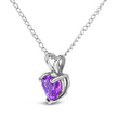 14K White Gold 5X5 MM Heart Shaped Purple Amethyst Solitaire Pendant Necklace - Necklaces - Custom Crafting Alliance, LLC