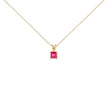 14K White Gold 5x5 MM Square Shaped Purple Amethyst Solitaire Pendant Necklace - Necklaces - Custom Crafting Alliance, LLC