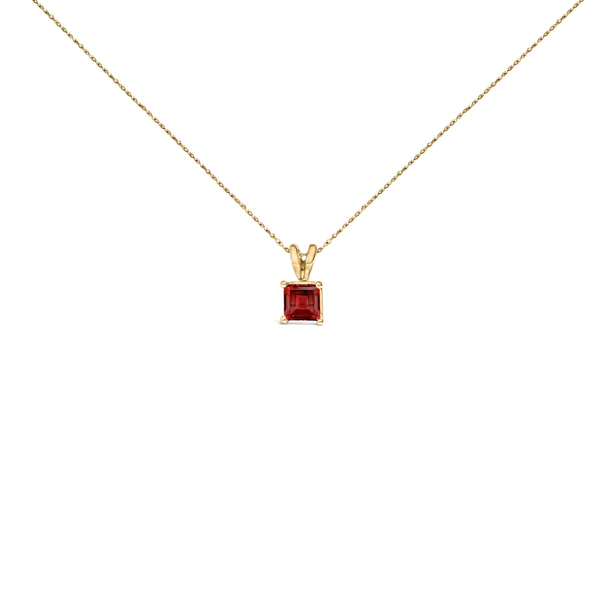 14K White Gold 5x5 MM Square Shaped Purple Amethyst Solitaire Pendant Necklace - Necklaces - Custom Crafting Alliance, LLC