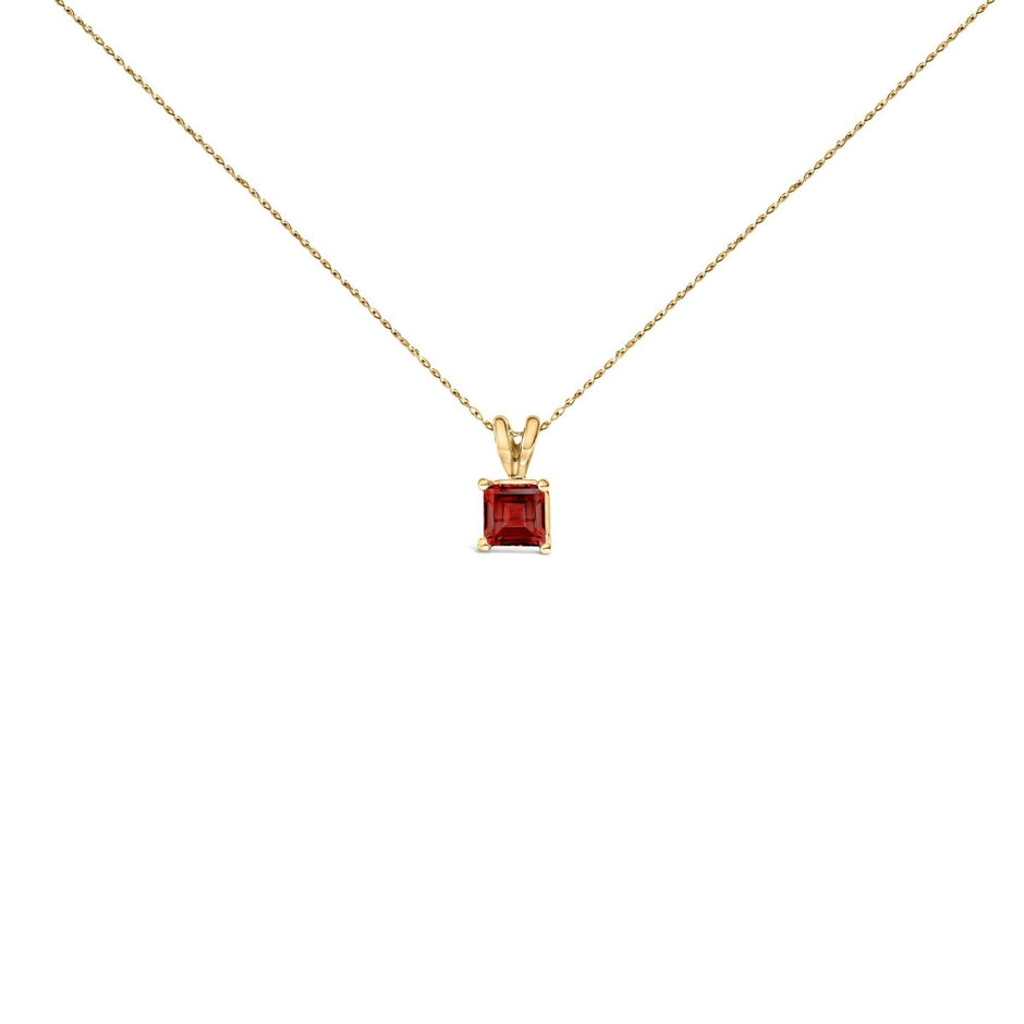 14K White Gold 5x5 MM Square Shaped Purple Amethyst Solitaire Pendant Necklace - Necklaces - Custom Crafting Alliance, LLC