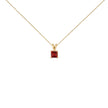 14K White Gold 5x5 MM Square Shaped Purple Amethyst Solitaire Pendant Necklace - Necklaces - Custom Crafting Alliance, LLC