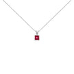 14K White Gold 5x5 MM Square Shaped Purple Amethyst Solitaire Pendant Necklace - Necklaces - Custom Crafting Alliance, LLC