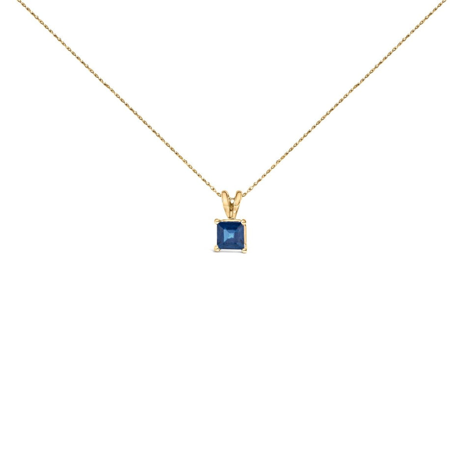 14K White Gold 5x5 MM Square Shaped Purple Amethyst Solitaire Pendant Necklace - Necklaces - Custom Crafting Alliance, LLC