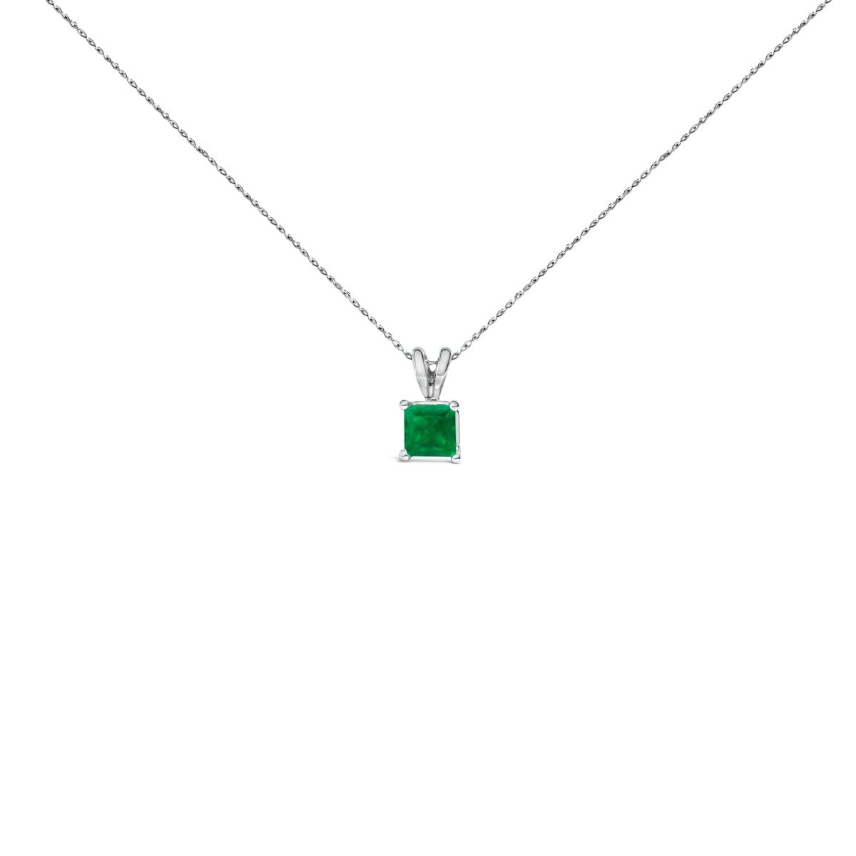 14K White Gold 5x5 MM Square Shaped Purple Amethyst Solitaire Pendant Necklace - Necklaces - Custom Crafting Alliance, LLC