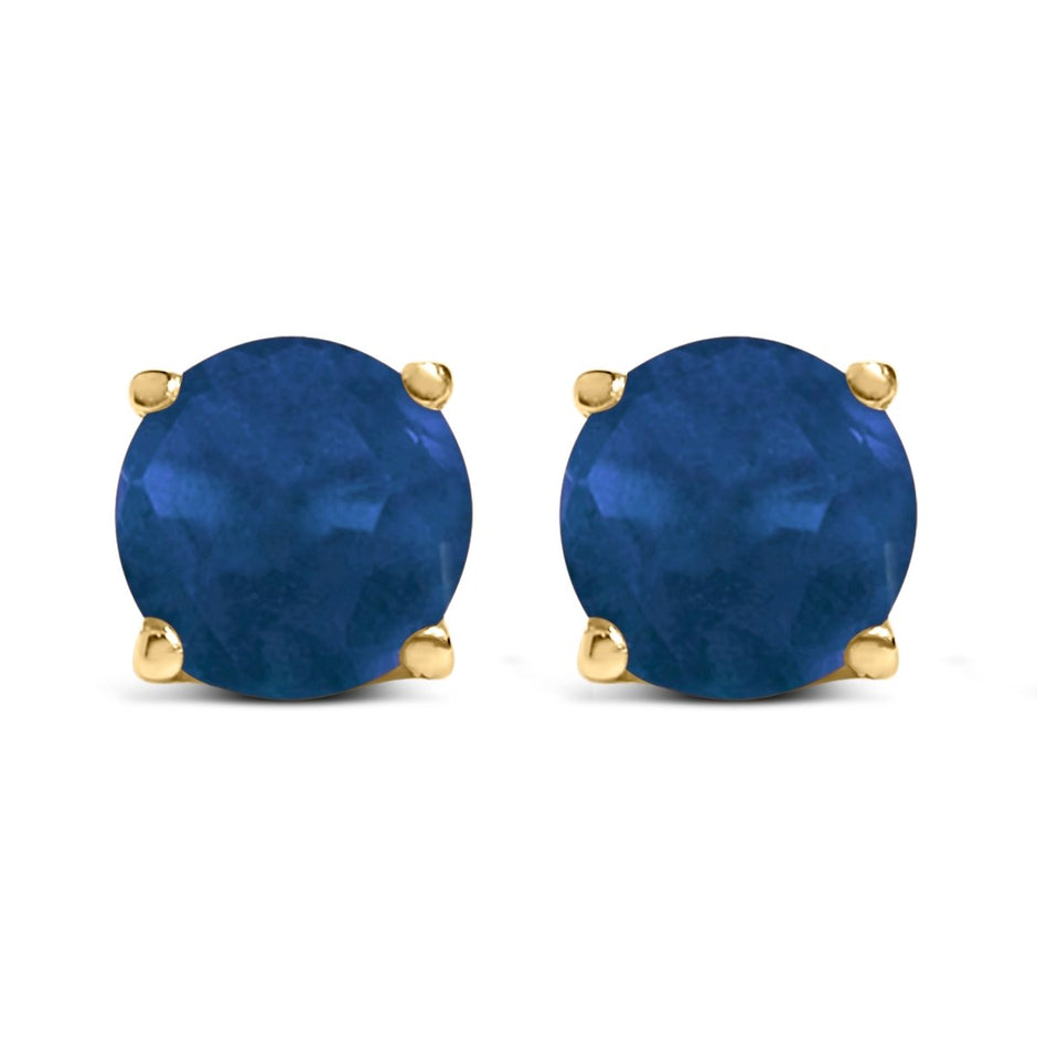 14K White Gold 5X5MM Round Purple Amethyst Solitaire Stud Earrings - Earrings - Custom Crafting Alliance, LLC