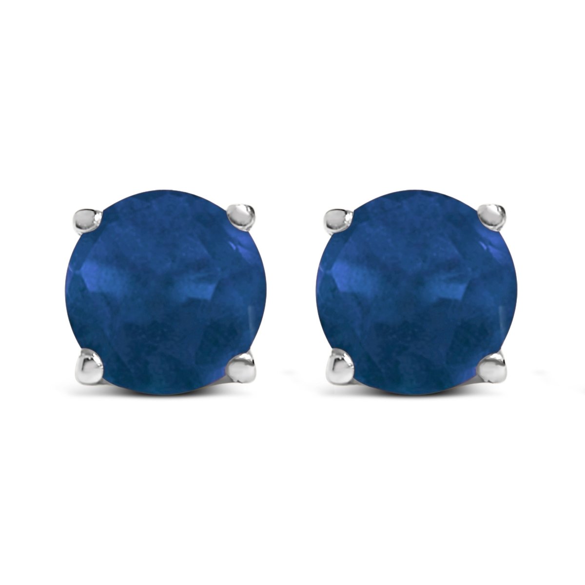14K White Gold 5X5MM Round Purple Amethyst Solitaire Stud Earrings - Earrings - Custom Crafting Alliance, LLC