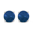 14K White Gold 5X5MM Round Purple Amethyst Solitaire Stud Earrings - Earrings - Custom Crafting Alliance, LLC