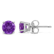 14K White Gold 5X5MM Round Purple Amethyst Solitaire Stud Earrings - Earrings - Custom Crafting Alliance, LLC