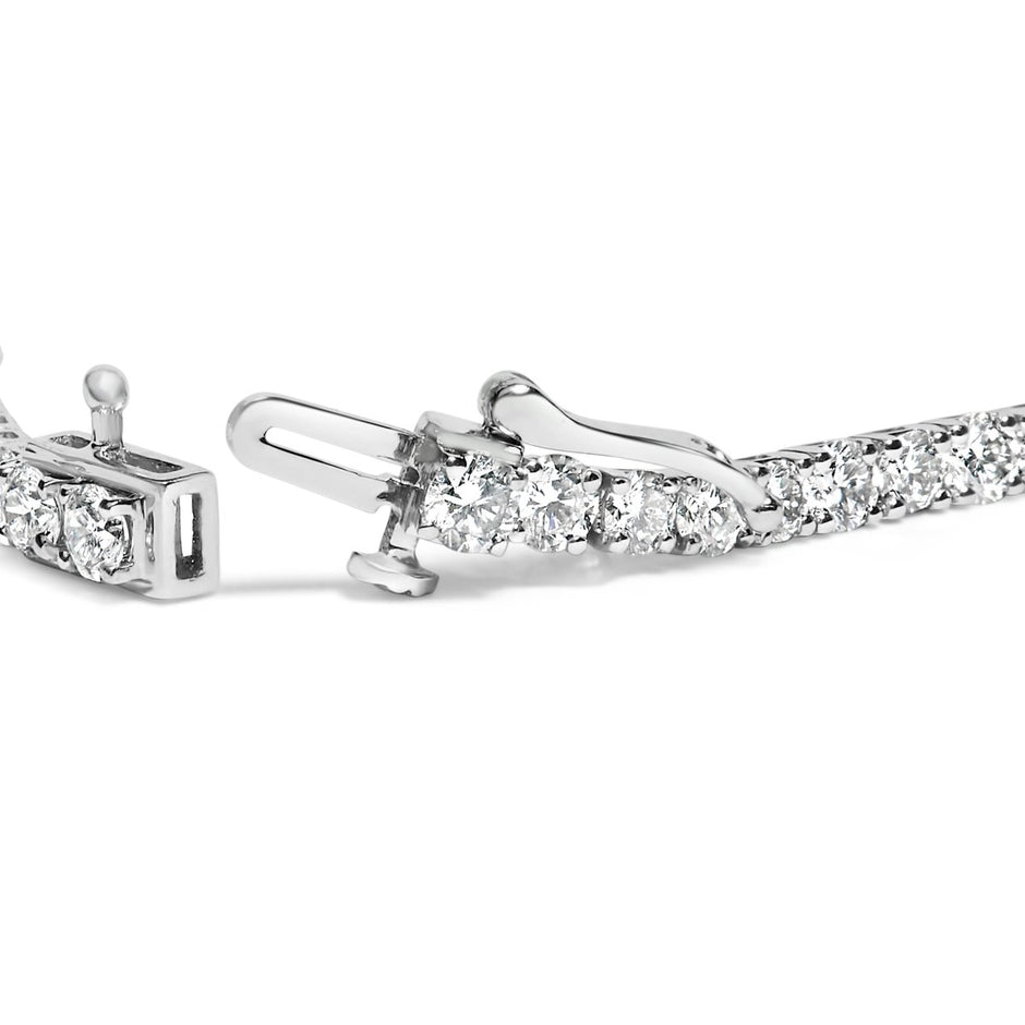 14K White Gold 6.00 Cttw Lab Grown Diamond Classic Tennis Bracelet - 7.25