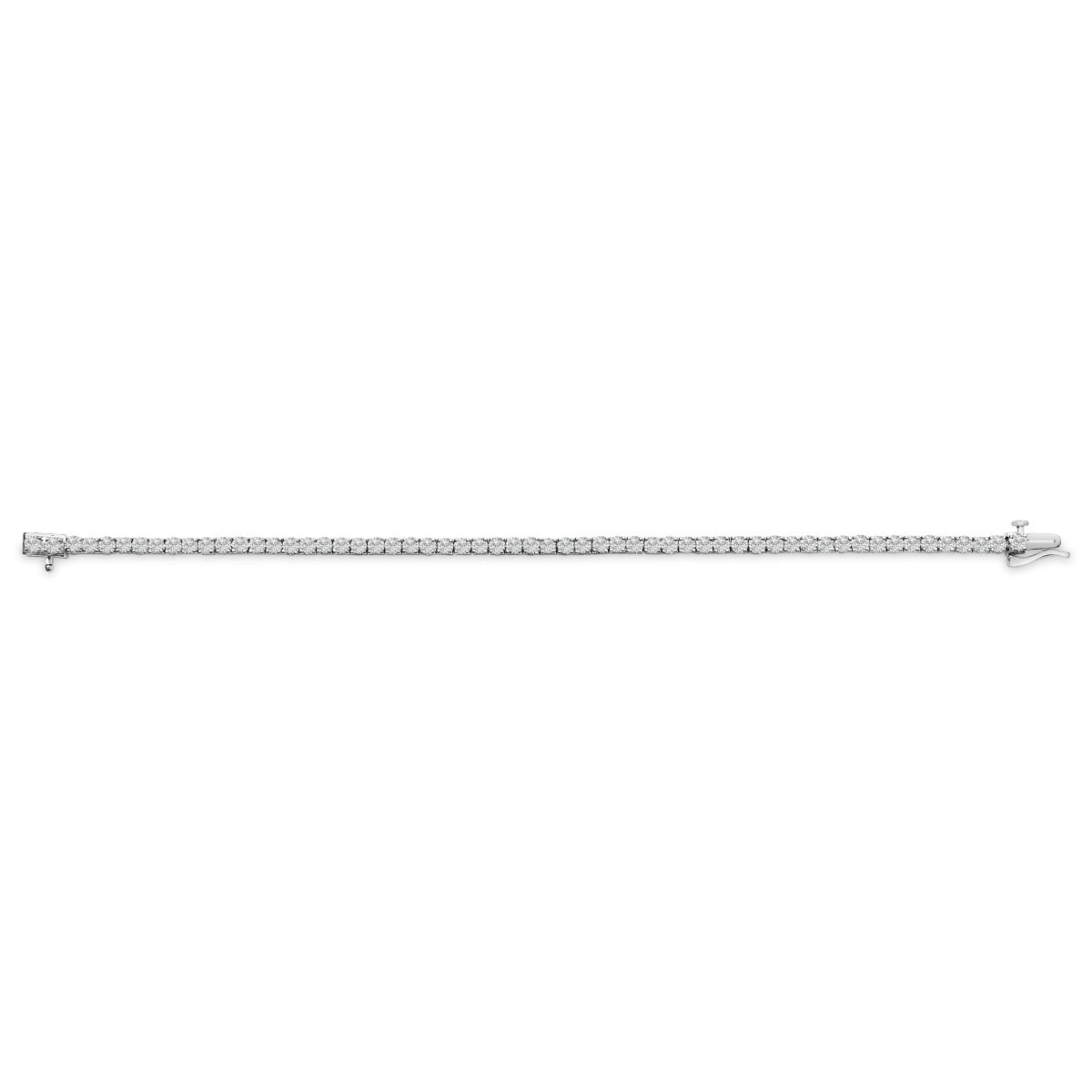 14K White Gold 6.00 Cttw Lab Grown Diamond Classic Tennis Bracelet - 7.25