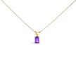 14K White Gold 6x4MM Emerald Cut Purple Amethyst Solitaire Pendant Necklace - Necklaces - Custom Crafting Alliance, LLC