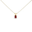 14K White Gold 6x4MM Emerald Cut Purple Amethyst Solitaire Pendant Necklace - Necklaces - Custom Crafting Alliance, LLC