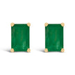 14K White Gold 6x4MM Emerald Shaped Amethyst Solitaire Stud Earrings - Earrings - Custom Crafting Alliance, LLC