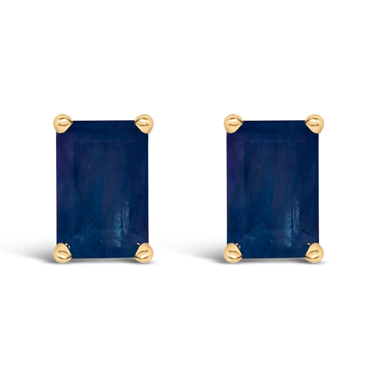14K White Gold 6x4MM Emerald Shaped Amethyst Solitaire Stud Earrings - Earrings - Custom Crafting Alliance, LLC