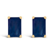 14K White Gold 6x4MM Emerald Shaped Amethyst Solitaire Stud Earrings - Earrings - Custom Crafting Alliance, LLC