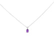 14K White Gold 6x4MM Oval Shaped Purple Amethyst Solitaire Pendant Necklace - Necklaces - Custom Crafting Alliance, LLC