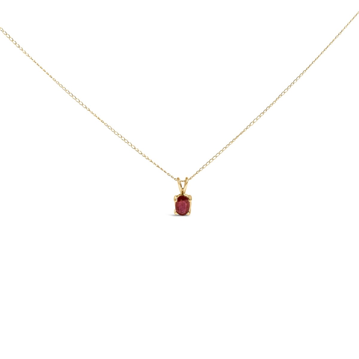 14K White Gold 6x4MM Oval Shaped Purple Amethyst Solitaire Pendant Necklace - Necklaces - Custom Crafting Alliance, LLC