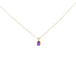 14K White Gold 6x4MM Oval Shaped Purple Amethyst Solitaire Pendant Necklace - Necklaces - Custom Crafting Alliance, LLC