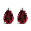 14K White Gold 6x4MM Pear Shaped Purple Amethyst Solitaire Stud Earrings - Earrings - Custom Crafting Alliance, LLC