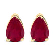 14K White Gold 6x4MM Pear Shaped Purple Amethyst Solitaire Stud Earrings - Earrings - Custom Crafting Alliance, LLC