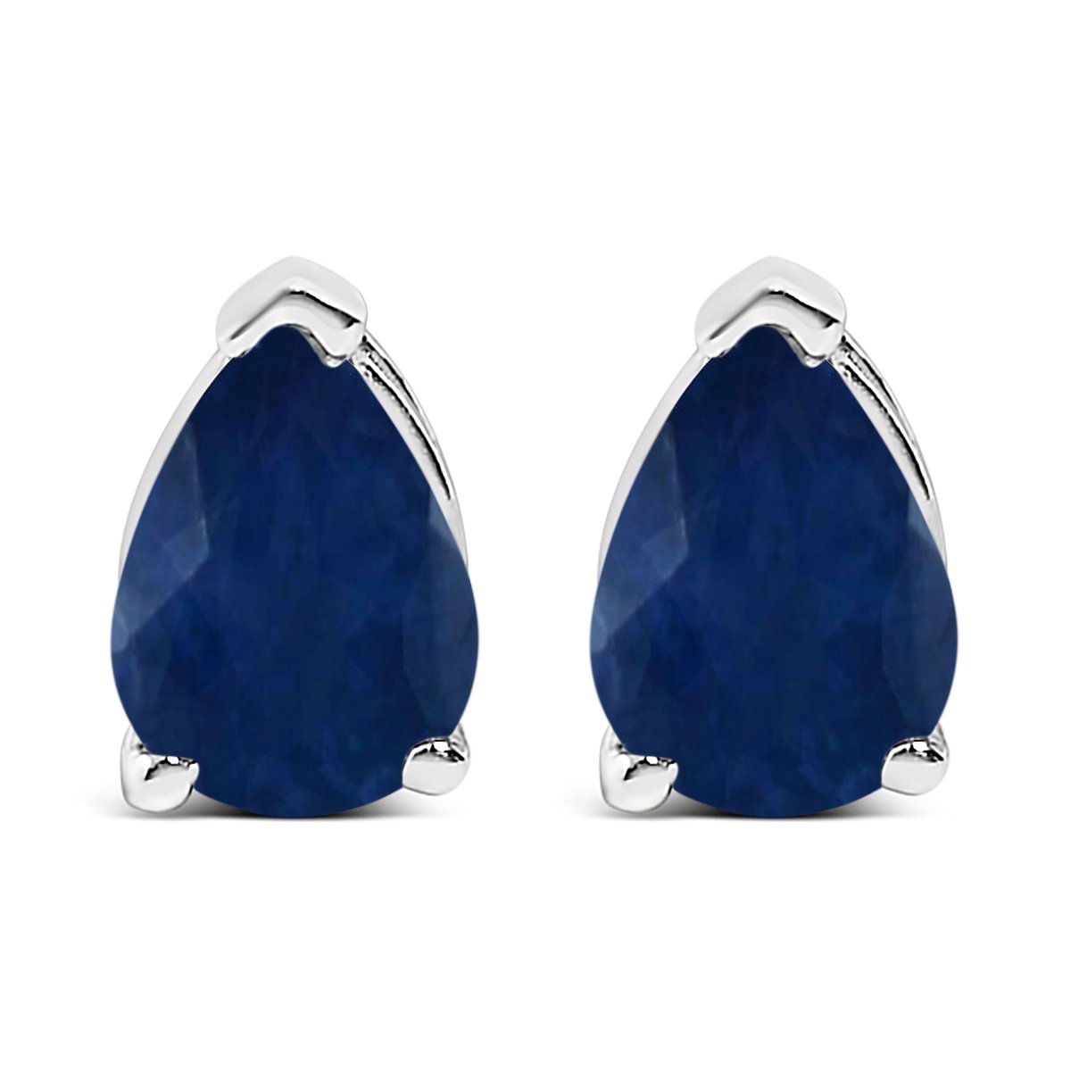 14K White Gold 6x4MM Pear Shaped Purple Amethyst Solitaire Stud Earrings - Earrings - Custom Crafting Alliance, LLC