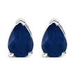 14K White Gold 6x4MM Pear Shaped Purple Amethyst Solitaire Stud Earrings - Earrings - Custom Crafting Alliance, LLC
