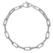 14k White Gold Diamante Paperclip Chain Bracelet (4.00 mm) - Bracelets - Custom Crafting Alliance, LLC