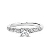 14K White Gold Diamond 1/2 Cttw Princess Cut Diamond Engagement Ring (G-H Color, VS2-SI1 Clarity) - Size 7 - Rings - Custom Crafting Alliance, LLC