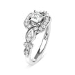14K White Gold Diamond 3/4 Cttw Diamond Halo Style and Woven Shank Engagement Ring (G-H Color, VS2-SI1 Clarity) - Size 7 - Rings - Custom Crafting Alliance, LLC