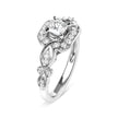 14K White Gold Diamond 3/4 Cttw Diamond Halo Style and Woven Shank Engagement Ring (G-H Color, VS2-SI1 Clarity) - Size 7 - Rings - Custom Crafting Alliance, LLC